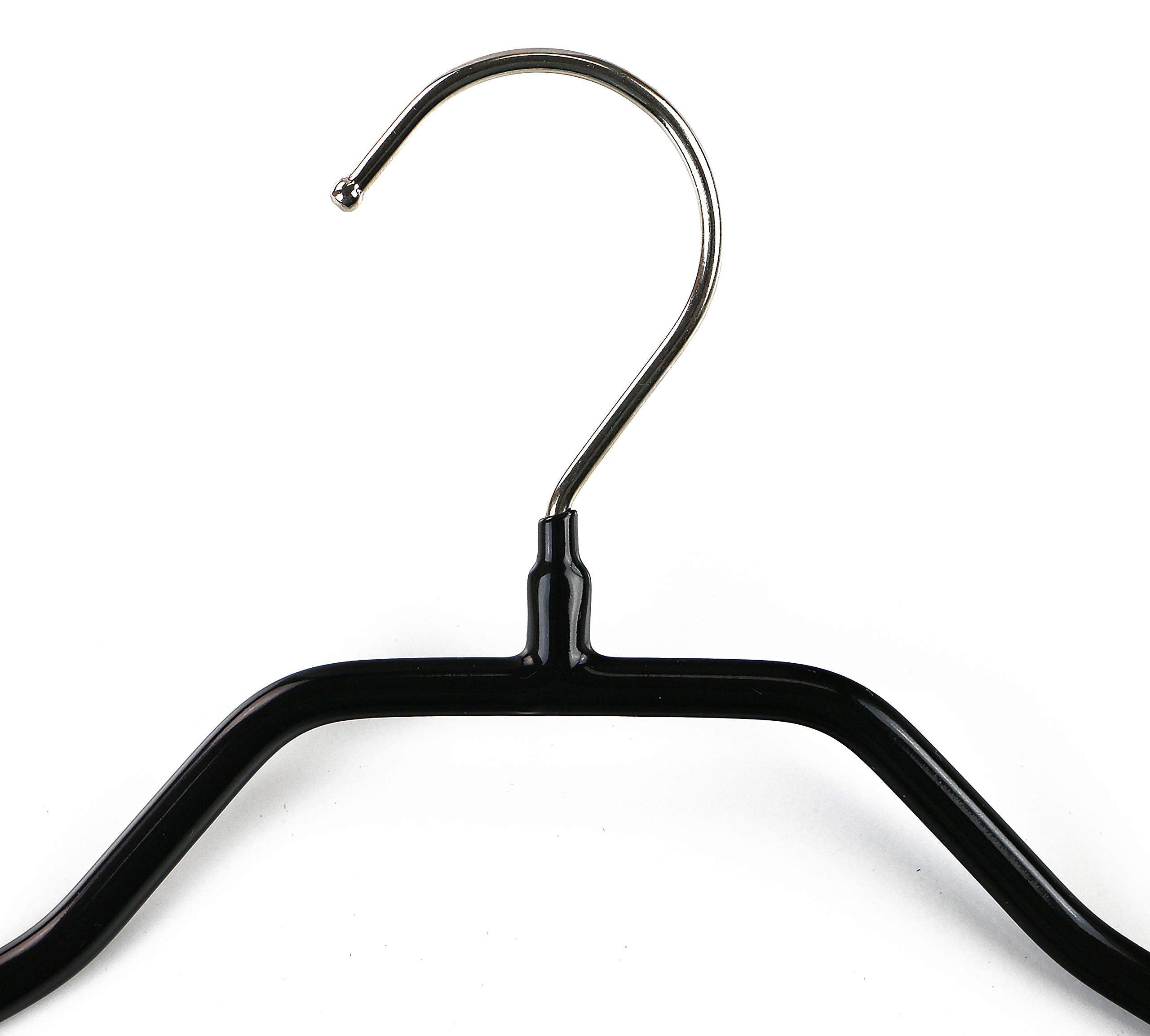 Mawa By Reston Lloyd, Non-Slip Steel Suit/Jacket Hanger, Wide Supportive Sholders With Rotating Hook, Black, Set Of 150